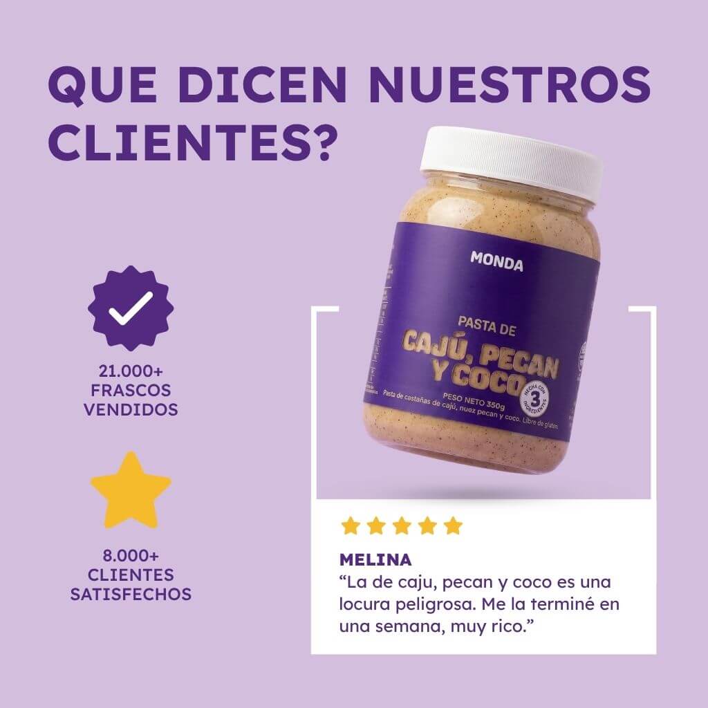 Pasta de Caju, Pecan y Coco - Marca Monda