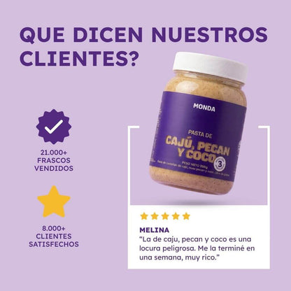 Pasta de Caju, Pecan y Coco - Marca Monda